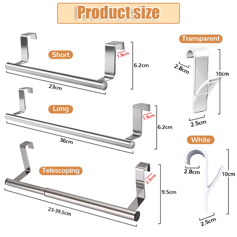 3 izmēra dvieļu plaukti virtuves skapja durvju dvieļu plaukta stieņa piekarināmais turētājs nerūsējošā tērauda vannas istabas virtuves skapja dvieļu lupatu plaukts