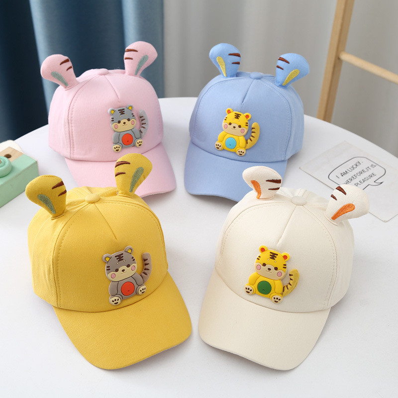 Νέα κινούμενα σχέδια Tiger Baby καπέλο μπέιζμπολ Καλοκαίρι για κορίτσια για αντηλιακό καπέλο αγόρι καπέλο καπέλο καπέλο για βρέφος Χαριτωμένο αυτί βαμβακερό μωρό καπέλο