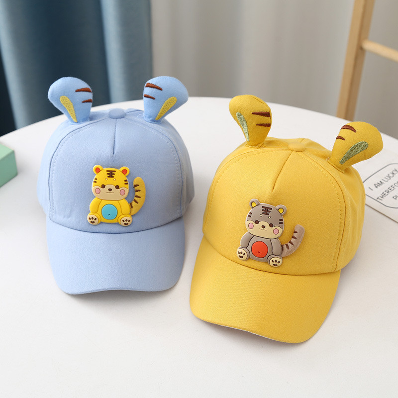 Νέα κινούμενα σχέδια Tiger Baby καπέλο μπέιζμπολ Καλοκαίρι για κορίτσια για αντηλιακό καπέλο αγόρι καπέλο καπέλο καπέλο για βρέφος Χαριτωμένο αυτί βαμβακερό μωρό καπέλο