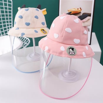 2022 Face Shield Baby Hat Cute Cartoon Anti Saliva Hat Baby Bucket Καπέλο Προστατευτικό κατά του σάλιου Αποσπώμενο αντηλιακό καπέλο ανθεκτικό στη σκόνη