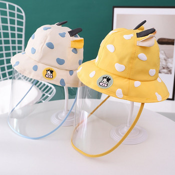 2022 Face Shield Baby Hat Cute Cartoon Anti Saliva Hat Baby Bucket Καπέλο Προστατευτικό κατά του σάλιου Αποσπώμενο αντηλιακό καπέλο ανθεκτικό στη σκόνη
