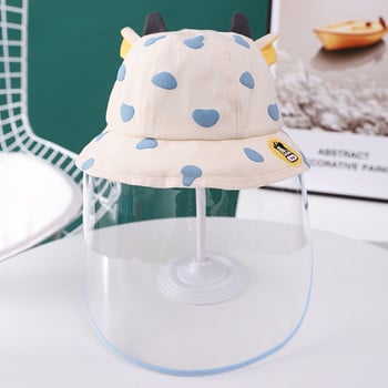 2022 Face Shield Baby Hat Cute Cartoon Anti Saliva Hat Baby Bucket Καπέλο Προστατευτικό κατά του σάλιου Αποσπώμενο αντηλιακό καπέλο ανθεκτικό στη σκόνη