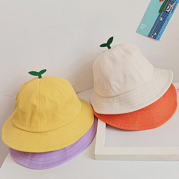 Пролетна шапка-кофа за малко дете с издънка, детски рибарски шапки с шнур, памучна плажна шапка за слънце за момче, момиче, деца, зелена панамена шапка