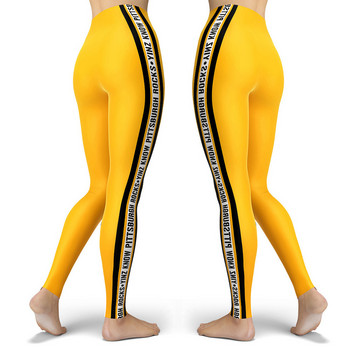 Спортни дамски клинове с щампа с черен дизайн на тесни райета Тесни панталони с пуш ап Femme Фитнес туризъм Легини за фитнес с висока талия Дрехи