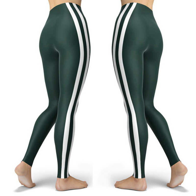 Μαύρο σχέδιο Skinny ριγέ εμπριμέ Αθλητικά Γυναικεία κολάν στενά Push Up Παντελόνι Femme Fitness Πεζοπορία Ρούχα γυμναστικής ψηλής μέσης