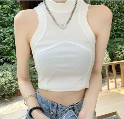 Tankok Női Nyári Harajuku Bodycon Crop Felsők Klub utcai ruházat Egyszerű masszív ujjatlan belül Y2K motoros divat vintage elasztikus