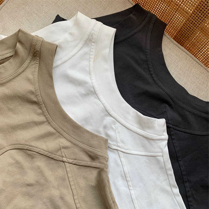 Tanks Γυναικείες καλοκαιρινές Harajuku Bodycon Crop Tops Club Streetwear Απλό συμπαγές αμάνικο εσωτερικό Y2K Biker Fashion Vintage Elastic