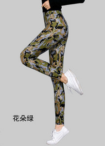 Női Divat Leggings Virágos lajhár Nyomtatott leggins Karcsú legins Magas derekú Leggings Női nadrág