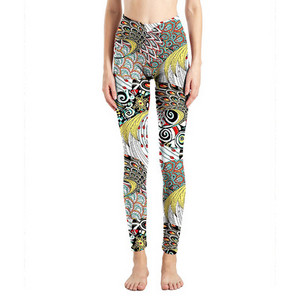 Női Divat Leggings Virágos lajhár Nyomtatott leggins Karcsú legins Magas derekú Leggings Női nadrág