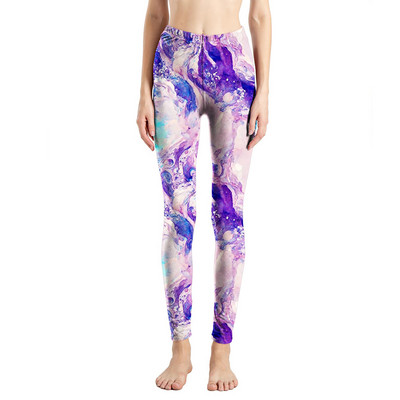 Női Divat Leggings Virágos lajhár Nyomtatott leggins Karcsú legins Magas derekú Leggings Női nadrág