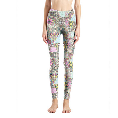 Női Divat Leggings Virágos lajhár Nyomtatott leggins Karcsú legins Magas derekú Leggings Női nadrág