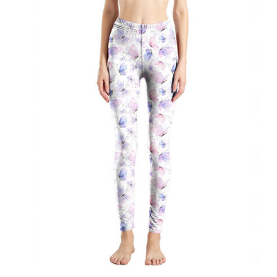 Női Divat Leggings Virágos lajhár Nyomtatott leggins Karcsú legins Magas derekú Leggings Női nadrág