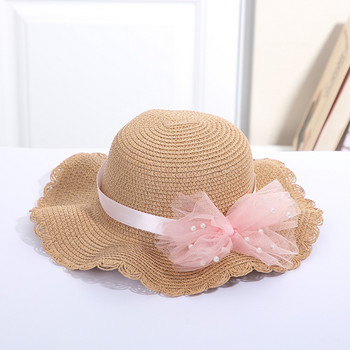 Καλοκαιρινό μωρό λουλούδι αναπνεύσιμο καπέλο ψάθινο καπέλο με τσάντες τσάντες Παιδικό καπέλο αγόρι κορίτσια Αντιηλιακή αλεξήλιο Προστασία από την υπεριώδη ακτινοβολία Panama Hat Gorros