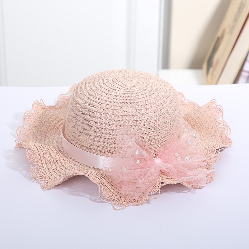 Καλοκαιρινό μωρό λουλούδι αναπνεύσιμο καπέλο ψάθινο καπέλο με τσάντες τσάντες Παιδικό καπέλο αγόρι κορίτσια Αντιηλιακή αλεξήλιο Προστασία από την υπεριώδη ακτινοβολία Panama Hat Gorros