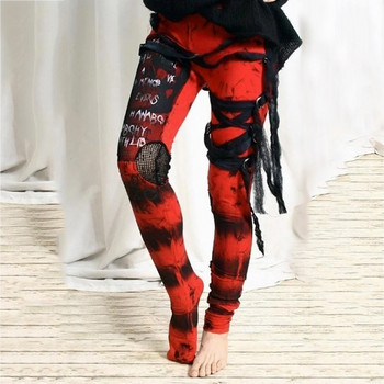 Готически пънк клинове Дамски тесни еластични панталони Leggins Mujer Хип-хоп рокерски Клин с висока талия Pantalones De Mujer