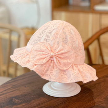 Καπέλο μωρού για κοριτσάκια Ρυθμιζόμενο καπέλο Πριγκίπισσα δαντέλα φιόγκο καπό για βρέφη Καπέλα για βρέφη 2023 Καλοκαίρι Καπέλα για νήπια 0-3 ετών