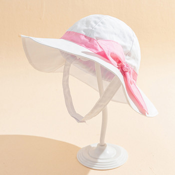 0-4Y Καπέλο για μωρά για αγόρια κορίτσια Καλοκαιρινή μαλακή μπλούζα αντηλιακά σκουφάκια ηλίου για νήπια με πλατύ γείσο με ρυθμιζόμενους ιμάντες