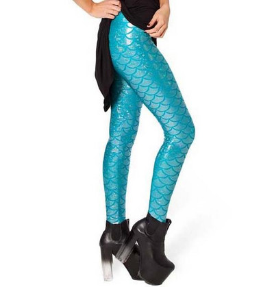 VIIANLES szexi leggings, női sellő, női legjobb akciós halpikkelys leggins fekete tejes digitális nadrág nyomtatott nadrág