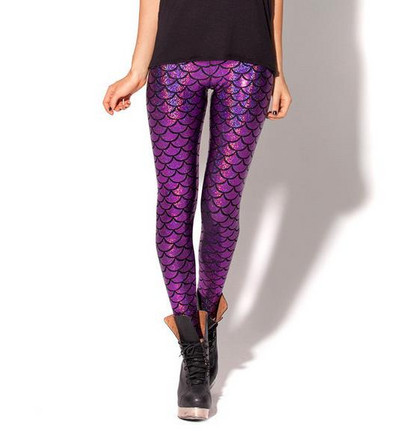 VIIANLES szexi leggings, női sellő, női legjobb akciós halpikkelys leggins fekete tejes digitális nadrág nyomtatott nadrág