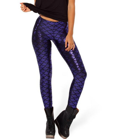 VIIANLES szexi leggings, női sellő, női legjobb akciós halpikkelys leggins fekete tejes digitális nadrág nyomtatott nadrág