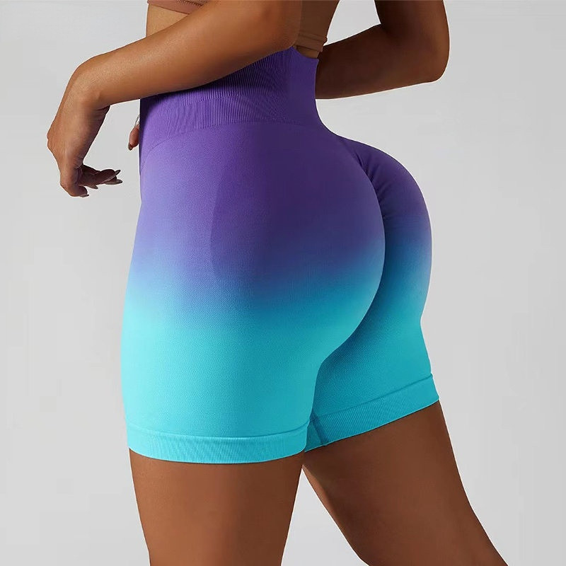 Πολύχρωμο κολάν ντεγκραντέ Γυναικείο λεπτό ψηλό ελαστικό σπορ στυλ Bodybuilding Σπουδαστές Γρήγορο στέγνωμα Αναπνεύσιμο Δημοφιλές καθημερινό βασικό