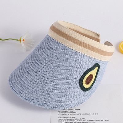 Szalma Summer Mom Baba Napvédő Kalapok UV-sugárzás elleni gyerek kültéri napellenző Strandsapkák Aranyos Gyümölcsök Családi Széles Karimájú Divat Baba Gyümölcssapka