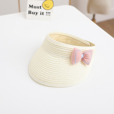 Lovely Girl Baby Nyári Szalmakalap Alkalmi Bowknot Napellenző Sapkák Outdoor Beach Top Fényvédő Üres Kalapok Aranyos baseball sapkák