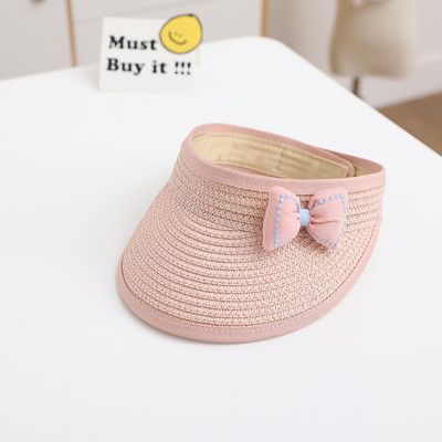 Lovely Girl Baby Nyári Szalmakalap Alkalmi Bowknot Napellenző Sapkák Outdoor Beach Top Fényvédő Üres Kalapok Aranyos baseball sapkák