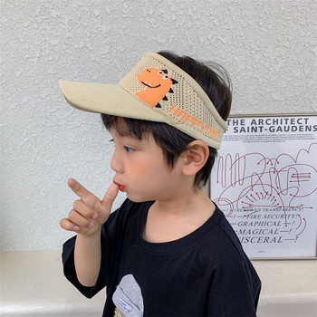 Καλοκαιρινό μωρό καπέλο ηλίου Dinosaur Empty Top Καπέλα Χαριτωμένο Cartoon UV Καπάκι ελαστικό για Παιδιά Αγόρι κορίτσι Παιδικά καπέλα προσωπίδας εξωτερικού χώρου για 2-7 ετών
