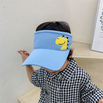 Καλοκαιρινό μωρό καπέλο ηλίου Dinosaur Empty Top Καπέλα Χαριτωμένο Cartoon UV Καπάκι ελαστικό για Παιδιά Αγόρι κορίτσι Παιδικά καπέλα προσωπίδας εξωτερικού χώρου για 2-7 ετών