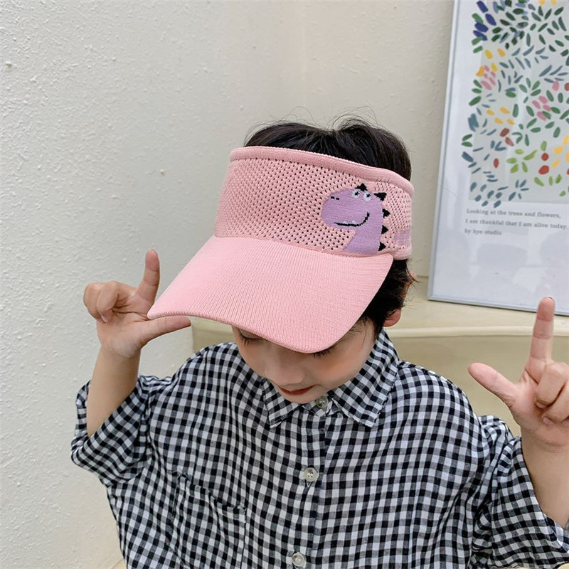 Καλοκαιρινό μωρό καπέλο ηλίου Dinosaur Empty Top Καπέλα Χαριτωμένο Cartoon UV Καπάκι ελαστικό για Παιδιά Αγόρι κορίτσι Παιδικά καπέλα προσωπίδας εξωτερικού χώρου για 2-7 ετών
