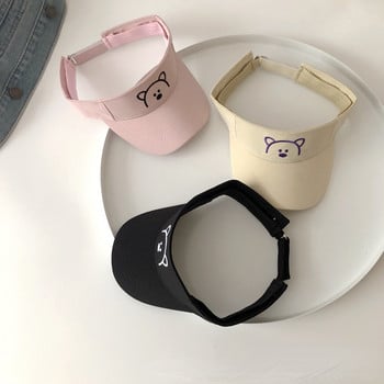 Δωρεάν αποστολή Kids Hollow Visors Kawaii Korean Bear Καπέλα μπέιζμπολ για αγόρια κορίτσια Ρυθμιζόμενα Παιδικά καπέλα Καπέλα