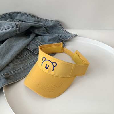 Ingyenes kiszállítás Gyerek üreges szemellenzők Kawaii koreai medve napozósapkák baseball sapkák fiúknak lányoknak állítható gyereksapkák sapkák