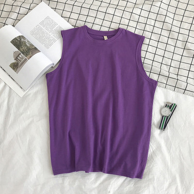 10 színű tömör tartályok Női Alap tiszta koreai stílus Elegáns, divatos BF szabadidős női felső laza uniszex 4XL napi egyszerű