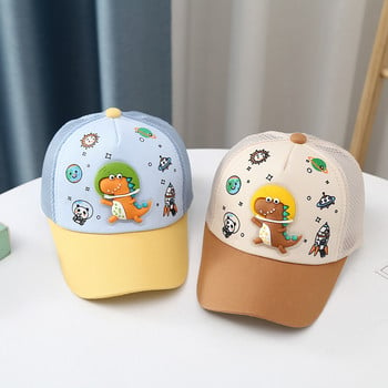 Καλοκαιρινό Baby Cap Cute Cartoon Dinosaur Παιδικό καπέλο μπέιζμπολ Εξωτερικό Διχτυωτό Αναπνεύσιμο Ρυθμιζόμενο Αγόρι Κορίτσι Παιδικό Καπέλο για Ξύλα Gorras