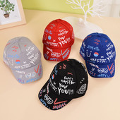 Gyerek Graffiti Baseballsapka Új Tavaszi Nyári Solid Napkalap Fiúk Lányok Pamut Snapback Sapkák Aranyos Gyerek Hip Hop Horgászsapka