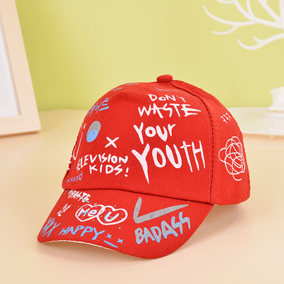 Gyerek Graffiti Baseballsapka Új Tavaszi Nyári Solid Napkalap Fiúk Lányok Pamut Snapback Sapkák Aranyos Gyerek Hip Hop Horgászsapka