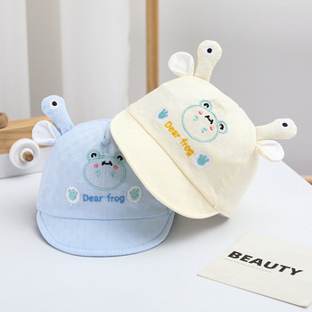 3 Χρώματα Ανοιξιάτικο νεογέννητο μωρό με καρτούν βάτραχος καπέλο μπέιζμπολ ροζ βαμβακερό βρεφικό καπέλο για κορίτσια Αγόρια Υπαίθρια ηλιόλουστα καπέλα 0-6M