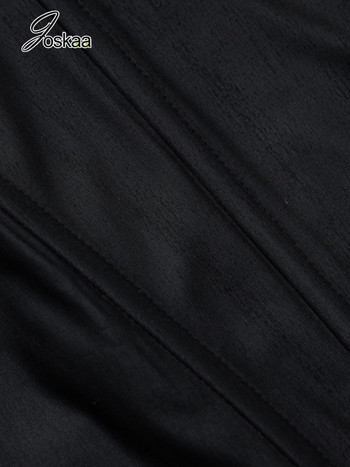 Joskaa Μαύρα μονόχρωμα γιλέκα ώμου Γυναικεία ρούχα Καλοκαίρι 2023 Σέξι τυλιγμένο στήθος χωρίς πλάτη ακανόνιστες μπλούζες με φανελάκια Streetwear
