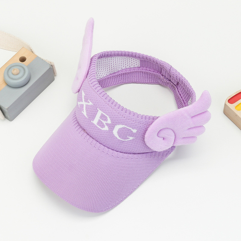 Καινούργιο 2-10 ετών Παιδικά φτερά πλέξιμο αντηλιακό καπέλο άγγελο κορίτσι καλοκαιρινό ρυθμιζόμενο καπέλο ροζ μπλε κόκκινο μέγεθος 48-56cm Καπέλο τένις Καπέλο παραλίας