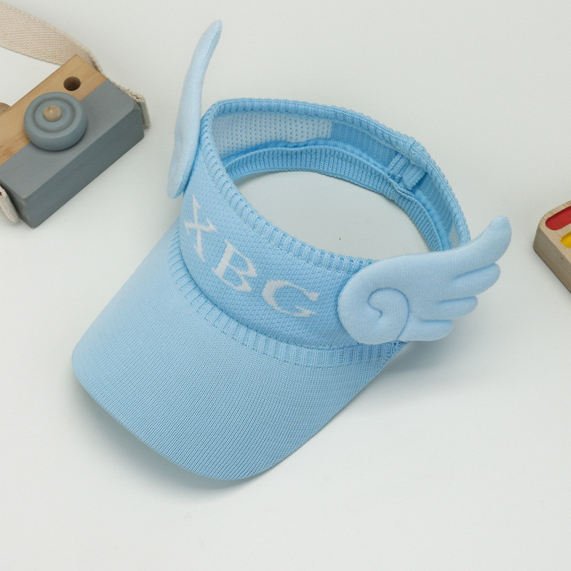 Καινούργιο 2-10 ετών Παιδικά φτερά πλέξιμο αντηλιακό καπέλο άγγελο κορίτσι καλοκαιρινό ρυθμιζόμενο καπέλο ροζ μπλε κόκκινο μέγεθος 48-56cm Καπέλο τένις Καπέλο παραλίας