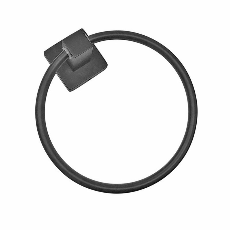Ανοξείδωτο ατσάλι Μαύρο ματ δαχτυλίδι για πετσέτες Στρογγυλό στήριγμα ρούχων Βάση στήριξης μπάνιου Αξεσουάρ υλικού