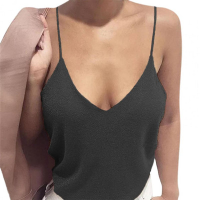 Női nyári alkalmi mellény Divat Női szexi Camisole tank felső Elegáns spagettipántos V-nyakú, ujjatlan női mellény топ женский