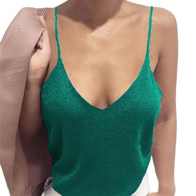 Női nyári alkalmi mellény Divat Női szexi Camisole tank felső Elegáns spagettipántos V-nyakú, ujjatlan női mellény топ женский