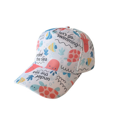 Kids Peaked Hat Fiúknak Lányoknak Gyermek baseballsapka Állítható Snapback sapkák Nyomtatott Beach Visor Napvédő Kalap бейсболка детская