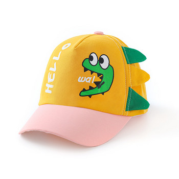 Детска шапка с анимационен динозавър, деца, момчета, момичета, бейзболна шапка, сладки уши, регулируема шапка за слънце, ежедневна шапка на 1-4 години