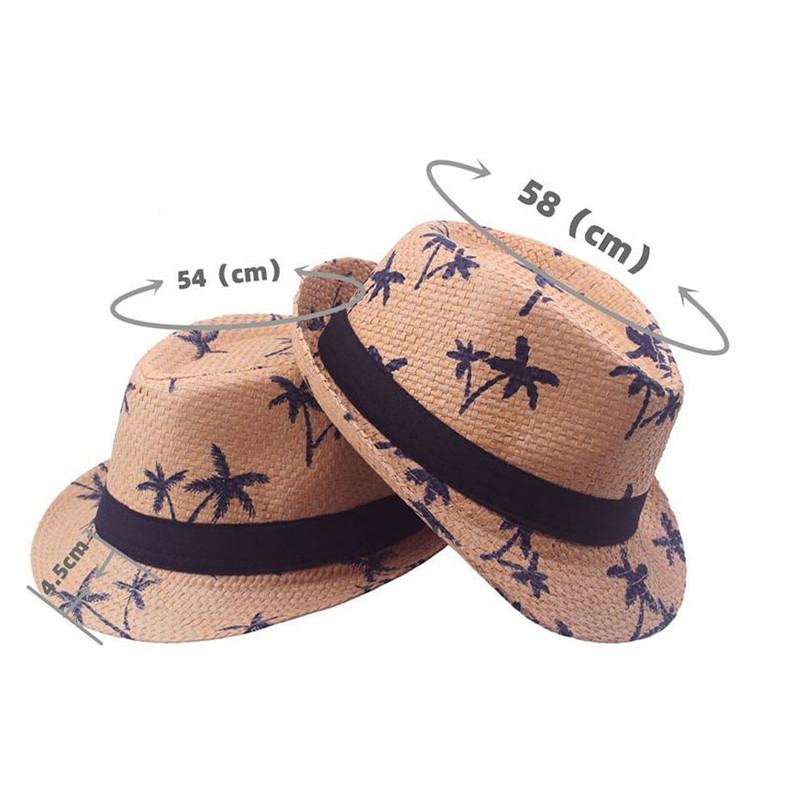 Καλοκαίρι παιδικά καπέλα παραλίας Καρύδα στάμπα γονέα-παιδί Ψάθινο καπέλο για κορίτσια Αγόρια Ταξίδι σε εξωτερικό χώρο Μαμά Μπαμπάς Παιδικά Αξεσουάρ
