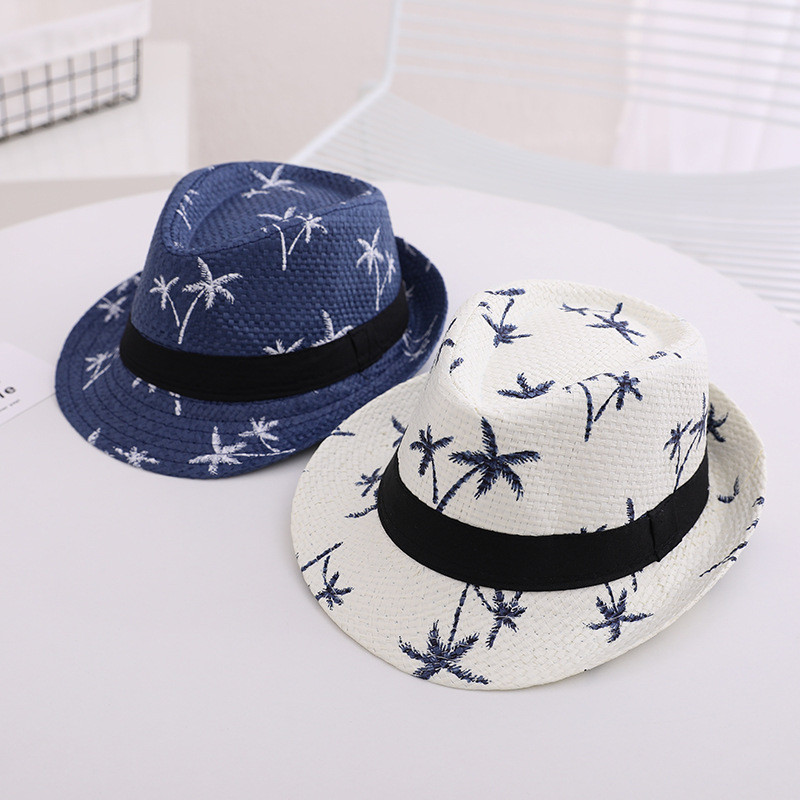 Καλοκαίρι παιδικά καπέλα παραλίας Καρύδα στάμπα γονέα-παιδί Ψάθινο καπέλο για κορίτσια Αγόρια Ταξίδι σε εξωτερικό χώρο Μαμά Μπαμπάς Παιδικά Αξεσουάρ