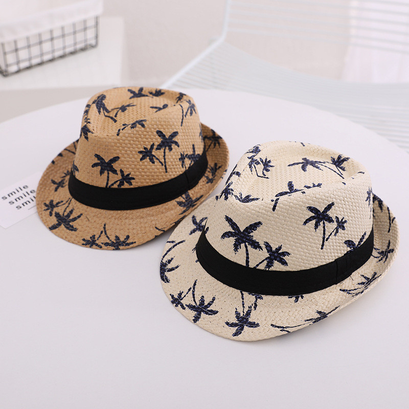 Καλοκαίρι παιδικά καπέλα παραλίας Καρύδα στάμπα γονέα-παιδί Ψάθινο καπέλο για κορίτσια Αγόρια Ταξίδι σε εξωτερικό χώρο Μαμά Μπαμπάς Παιδικά Αξεσουάρ