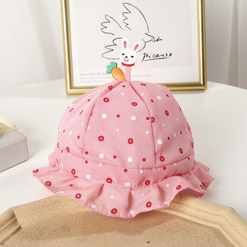 Άνοιξη χαριτωμένο μωρό καπέλο ηλίου με κουκκίδες τύπωμα μωρό αγόρι κορίτσι καπέλο υπαίθριο Παιδικό καπέλο κουβά Παιδικό καπέλο Παναμά Baby Beach Caps Beanie